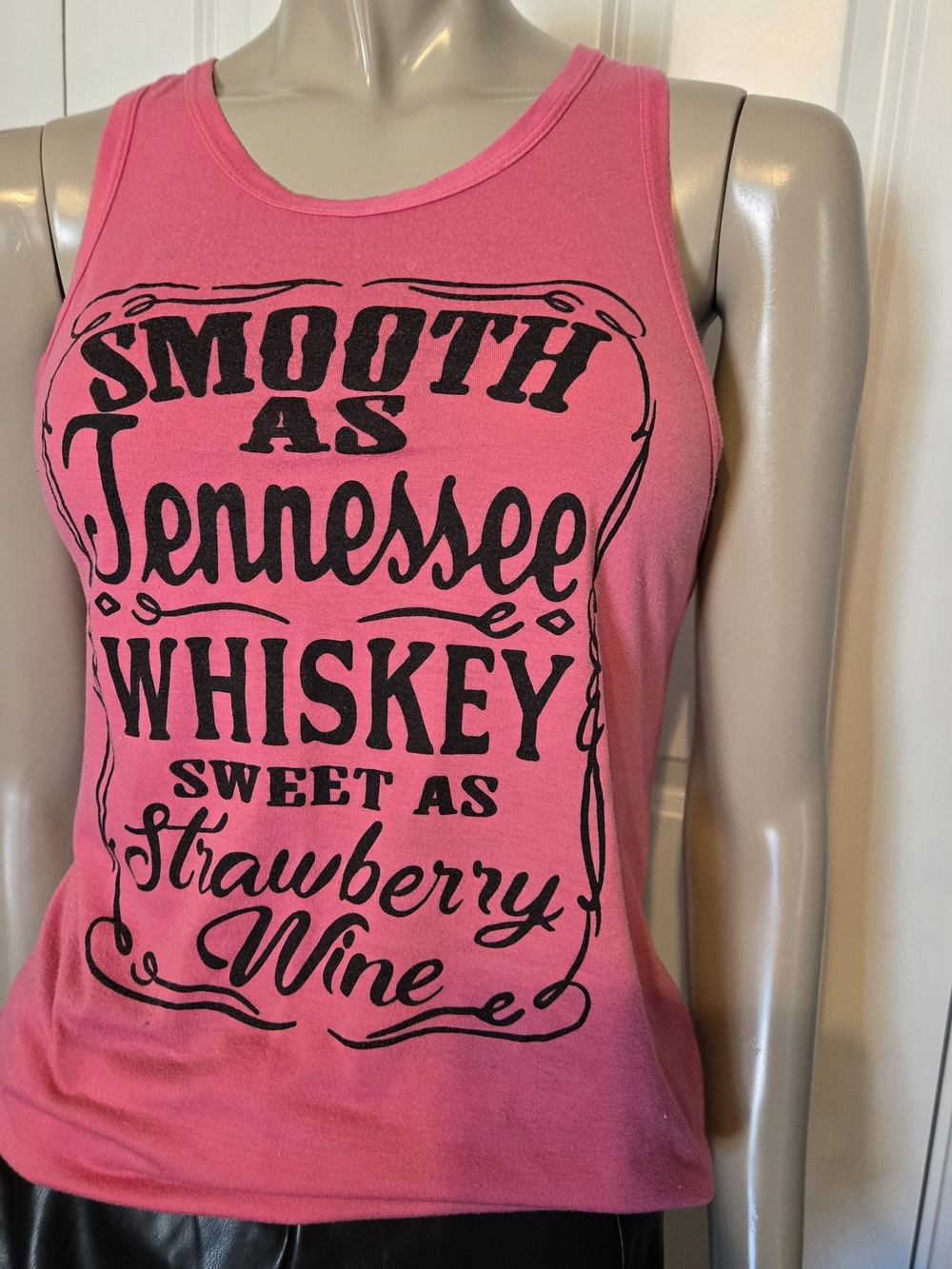 Pink Graphic Tank Top - Smooth as Tennessee Whiskey
